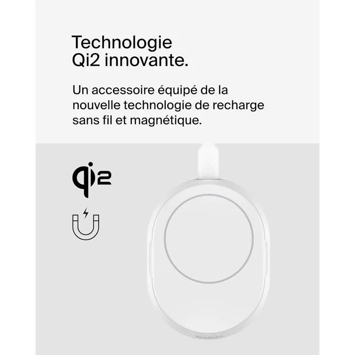 Belkin Support de Charge Magnétique Qi2 15W pour Recharge Sans Fil Rapide - Blanc Belkin Support de Charge Magnétique Qi2 15W pour Recharge Sans Fil Rapide - Blanc
