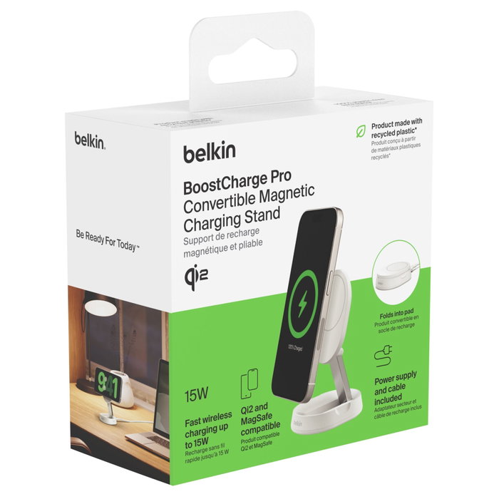 Belkin Support de charge magnétique Qi2 15W Blanc