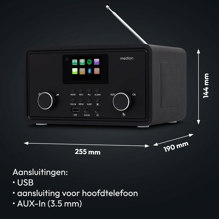 Medion Radio Internet DAB Bluetooth 2x10W RMS Noir