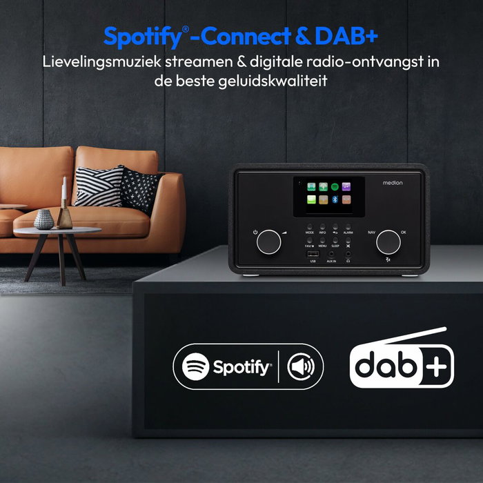 Medion Radio Internet DAB Bluetooth 2x10W RMS Noir