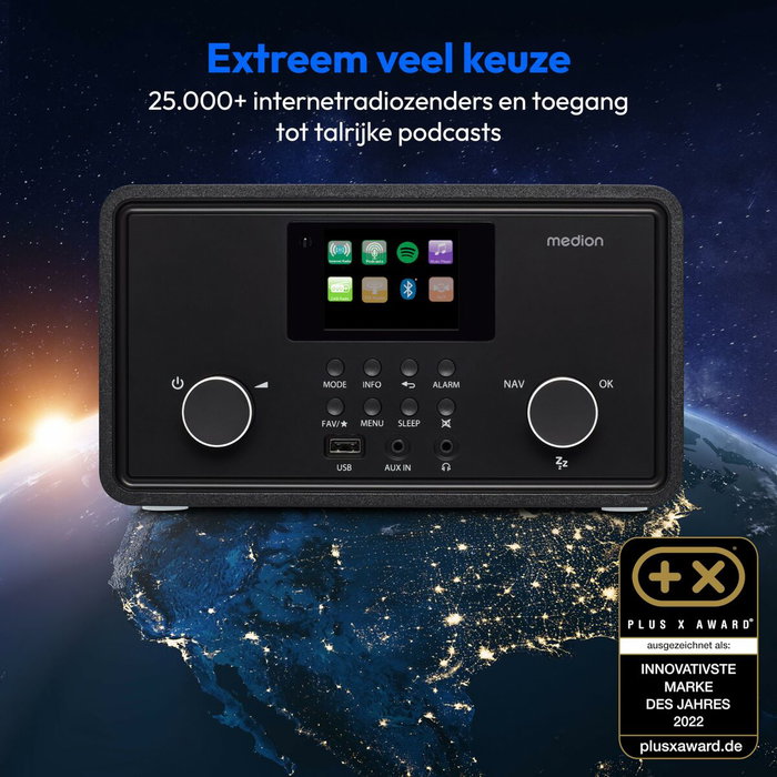 Medion Radio Internet DAB Bluetooth 2x10W RMS Noir