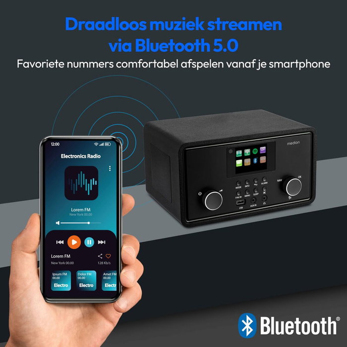 Medion Radio Internet DAB Bluetooth 2x10W RMS Noir