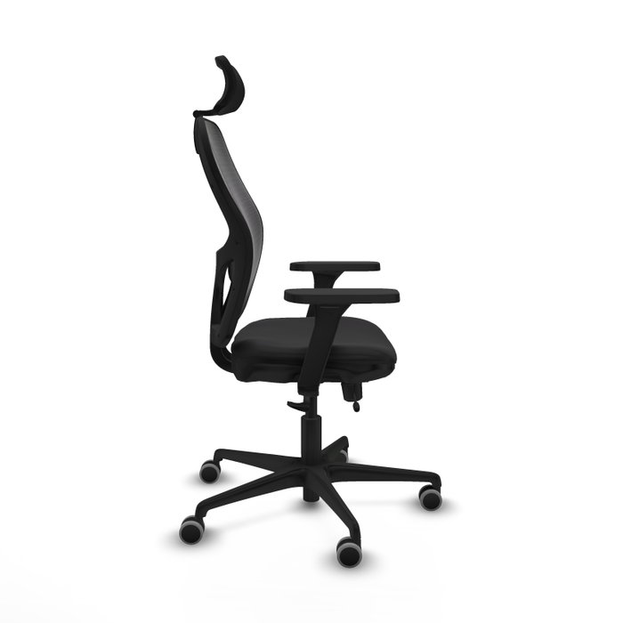 Piqueras Y Crespo Chaise de bureau Jorquera, Noir, Similicuir et Malla, Accoudoirs 3D Piqueras Y Crespo Chaise de bureau Jorquera, Noir, Similicuir et Malla, Accoudoirs 3D