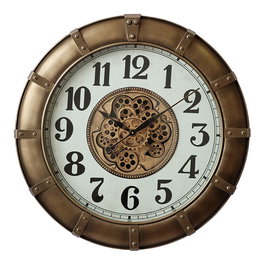 Horloge Murale Home ESPRIT Doré Verre Fer Loft 80 x 9,5 x 80 cm