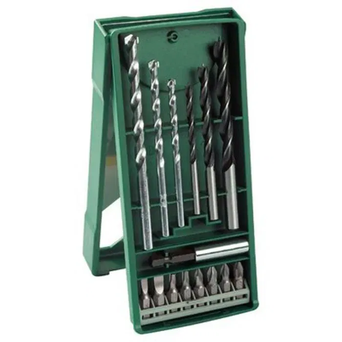 Bosch - Coffret Mini-X-Line - 15 pièces - Forets et embouts de vissage avec porte-embout magnétique pour vissage rapide dans métal, bois, matériaux