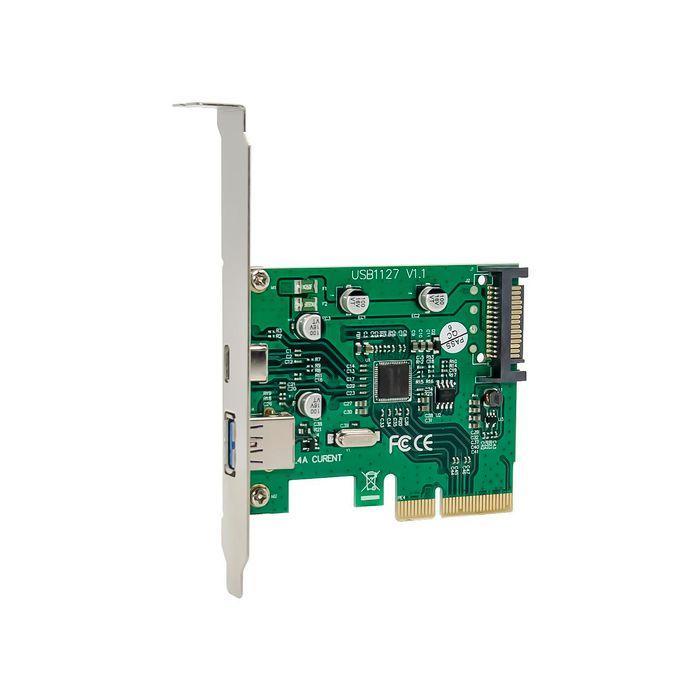 MicroConnect Carte PCI Express USB 3.1 (10 Gbps) avec Port Type-C et Port USB-A pour Windows et Linux