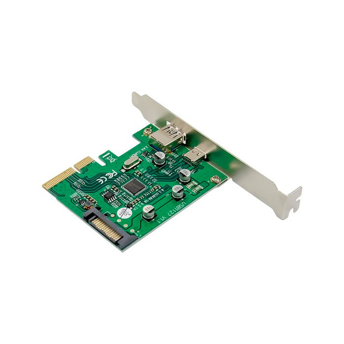MicroConnect Carte PCI Express USB 3.1 (10 Gbps) avec Port Type-C et Port USB-A pour Windows et Linux