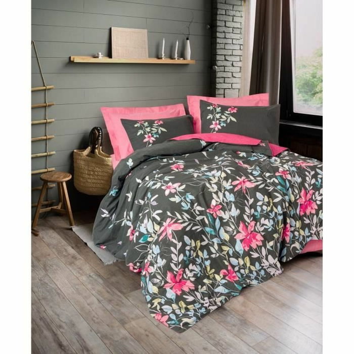 BigBuy Home Parure de couette Rose et Multicolore 220 x 240 cm BigBuy Home Parure de couette Rose et Multicolore 220 x 240 cm