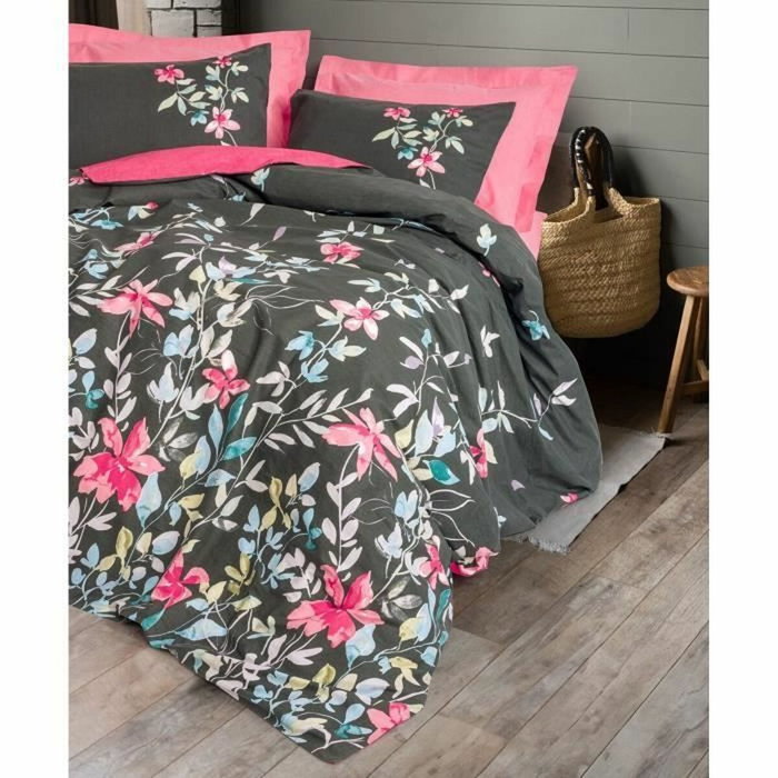 BigBuy Home Parure de couette Rose et Multicolore 220 x 240 cm BigBuy Home Parure de couette Rose et Multicolore 220 x 240 cm