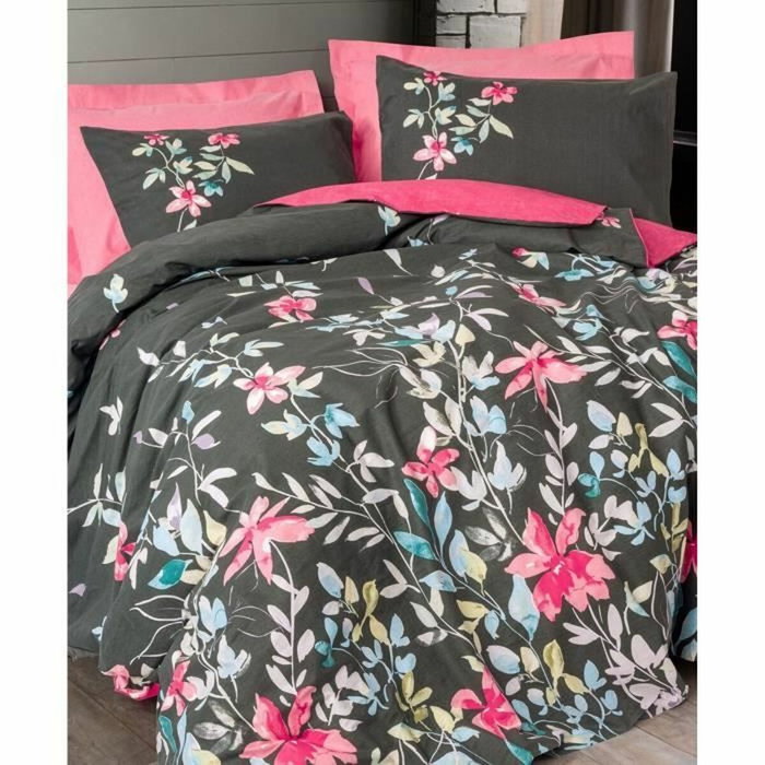 BigBuy Home Parure de couette Rose et Multicolore 220 x 240 cm BigBuy Home Parure de couette Rose et Multicolore 220 x 240 cm