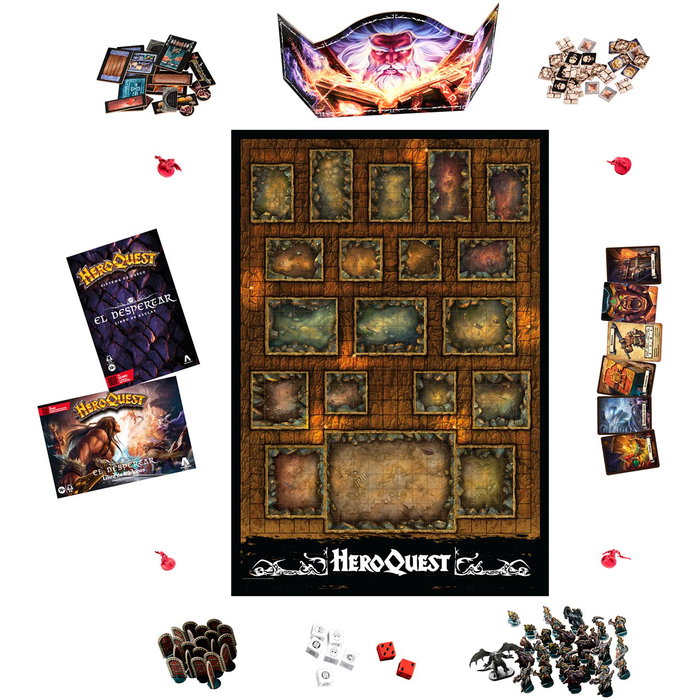Hasbro Gaming Heroquest First Light G0978 - Jeu de société d'aventure fantasy en espagnol pour +14 ans avec plateau évolutif à double face Hasbro Gaming Heroquest First Light G0978 - Jeu de société d'aventure fantasy en espagnol pour +14 ans avec plateau évolutif à double face