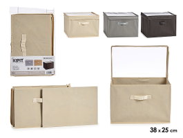 KIPIT Boîte pliable TNT 38x25x25 cm assortiment 3 couleurs