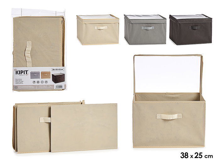 KIPIT Boîte pliable TNT 38x25x25 cm assortiment 3 couleurs KIPIT Boîte pliable TNT 38x25x25 cm assortiment 3 couleurs
