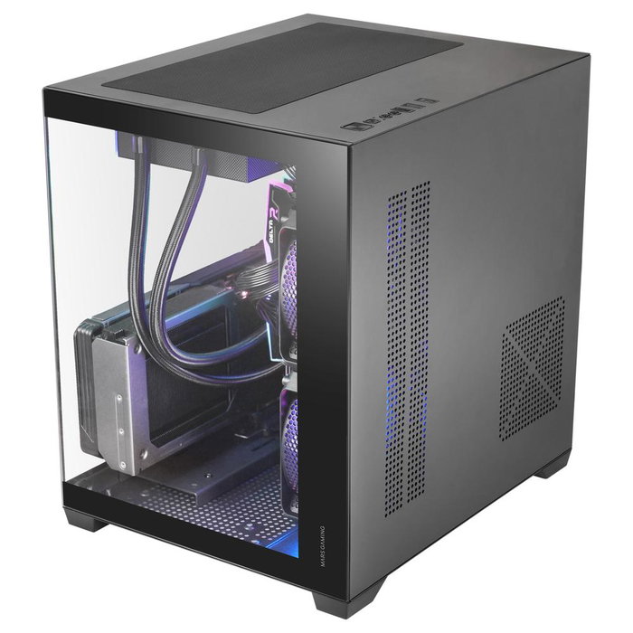 Mars Gaming MC-VIEW3 Boîtier PC MicroATX Mini Tower Noir Vitre Trempée ARGB USB-C