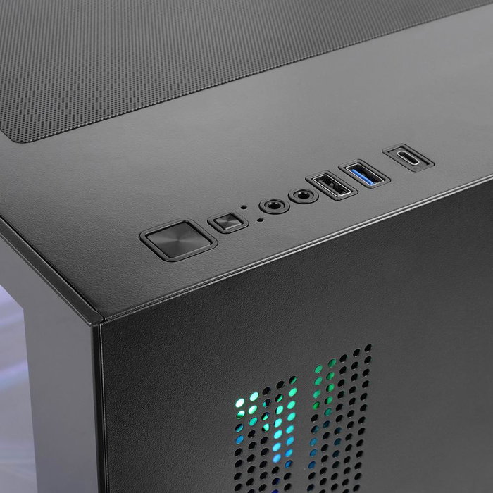 Mars Gaming MC-VIEW3 Boîtier PC MicroATX Mini Tower Noir Vitre Trempée ARGB USB-C