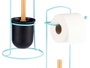 Berilo Porte-Rouleau de Papier Toilette Métal Balai Bambou Bleu 17 x 57 x 16 cm (Set de 6)