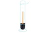 Berilo Porte-Rouleau de Papier Toilette Métal Balai Bambou Bleu 17 x 57 x 16 cm (Set de 6)