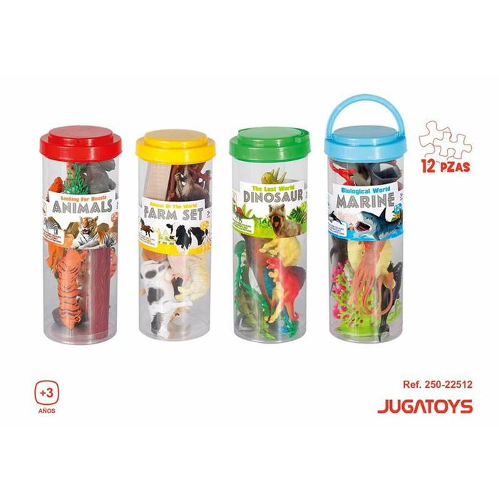 JugaToys Figuras animales en bote 12 piezas - Modelos surtidos