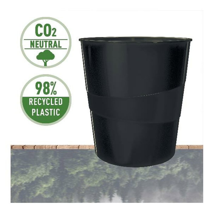 Corbeille à papier Leitz Noir Plastique recyclé Recyclable 15 L (1 Unité)