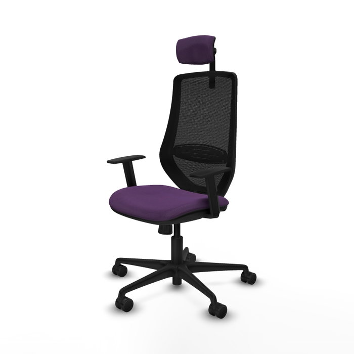 Piqueras y Crespo Chaise de Bureau Mardos Violet et Noir