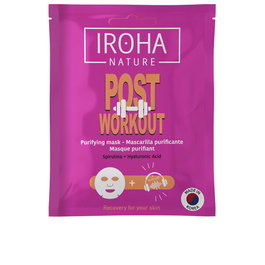 Iroha Nature Masque Facial Purifiant Après Entraînement à la Spiruline et Acide Hyaluronique - 1 Unité