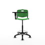 Tabouret Taburete Robledo Pivotant Chlorure de polyvinyle Vert Structure polyamide noire Non applicable Sans appui-tête Roulettes en nylon 50 mm