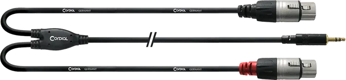 CORDIAL Câble Y Minijack Stéréo vers 2 XLR Femelle 1,8 m