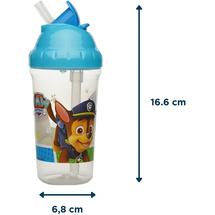 Thermobaby Tasse à Paille Anti-Fuites Pat'Patrouille - 295 ml - Sans BPA - Aide à l'Autonomie - Design Enfant