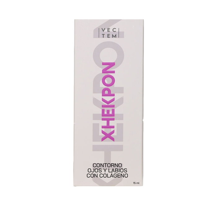 Xhekpon Crème Contour des Yeux et des Lèvres Riche en Collagène, Acide Hyaluronique et Céramides, Hydratation et Antirides, Pour Peaux Sensibles, 15 ml