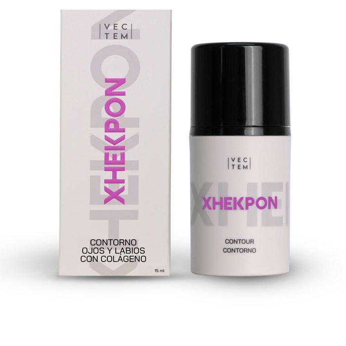 Xhekpon Crème Contour des Yeux et des Lèvres Riche en Collagène, Acide Hyaluronique et Céramides, Hydratation et Antirides, Pour Peaux Sensibles, 15 ml