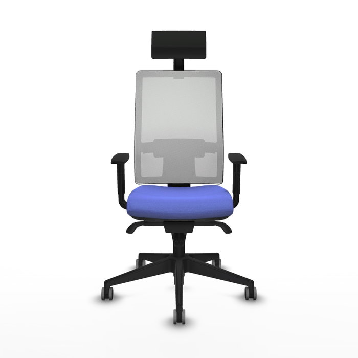 Piqueras y Crespo Chaise de Bureau Horna, Assise Bleu Clair et Dossier Blanc