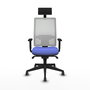Piqueras y Crespo Chaise de Bureau Horna, Assise Bleu Clair et Dossier Blanc