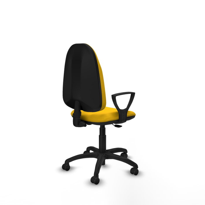 PIQUERAS Y CRESPO Chaise de bureau Algarra, tissu jaune, base polyamide noire PIQUERAS Y CRESPO Chaise de bureau Algarra, tissu jaune, base polyamide noire