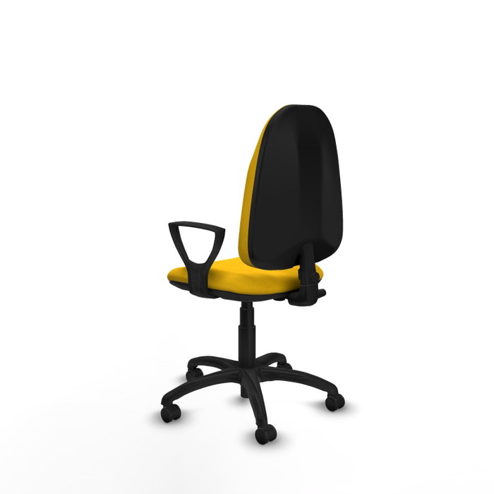 PIQUERAS Y CRESPO Chaise de bureau Algarra, tissu jaune, base polyamide noire PIQUERAS Y CRESPO Chaise de bureau Algarra, tissu jaune, base polyamide noire