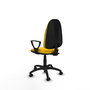 PIQUERAS Y CRESPO Chaise de bureau Algarra, tissu jaune, base polyamide noire