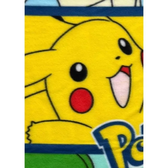 Pokemon Plaid Polaire - 8 Pokémon (Pikachu, Evoli) - 100 x 140 cm - Confort et Design pour Canapé ou Chambre
