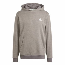 Sweat à capuche homme Adidas Seasonal Essentials Melange Hoodie Marron Beige