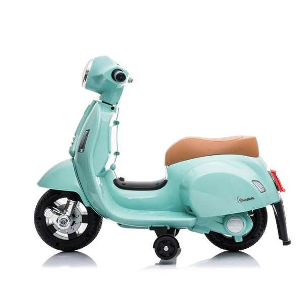 Ociotrends Mini Vespa MP-6V 4Ah - Véhicule électrique pour enfant 3+ ans, son et lumières, moto jouet verte olive