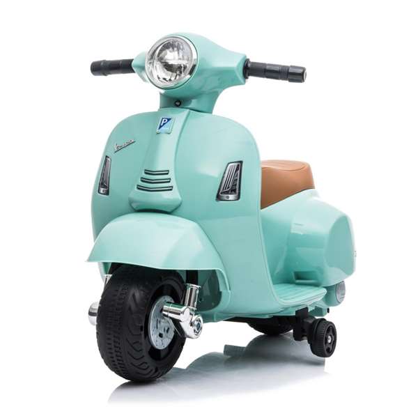 Ociotrends Mini Vespa MP-6V 4Ah - Véhicule électrique pour enfant 3+ ans, son et lumières, moto jouet verte olive