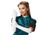 Guantes blancs pour costume de mariée ou gala - 42 cm - Accessoire adulte en polyester