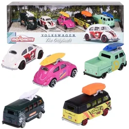 Majorette - Lot de 5 voitures miniatures en métal Volkswagen The Originals - Véhicules de collection, jouets pour enfants 3+