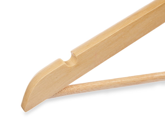 KIPIT Set de 8 perchas en bois naturel Marron