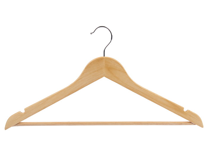 KIPIT Set de 8 perchas en bois naturel Marron