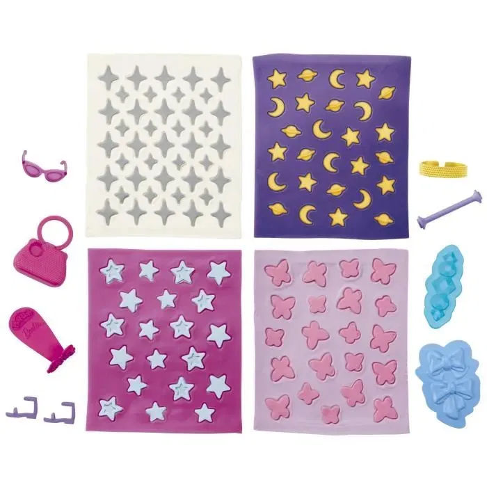 Play-Doh Recharges Barbie Joyaux et Gemmes pour Coffret de Pâte à Modeler, Rose, Enfant 3 Ans et Plus