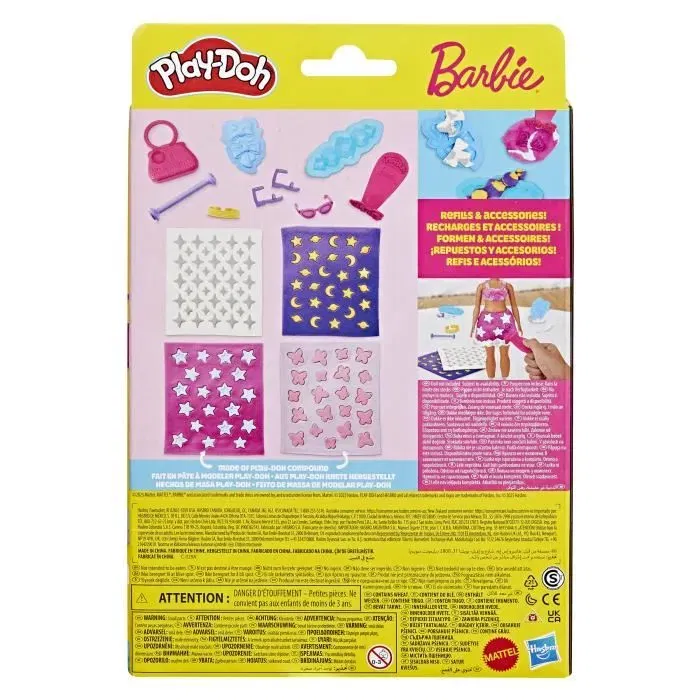 Play-Doh Recharges Barbie Joyaux et Gemmes pour Coffret de Pâte à Modeler, Rose, Enfant 3 Ans et Plus