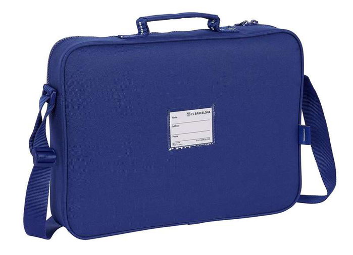 Safta - Sac à dos scolaire F.C. Barcelona 1er équipement 23/24 38x28x6 cm en polyester 600D - Couleur bleu marine et rouge