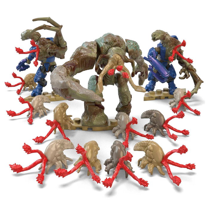 Mega Bloks - Mega Halo Avalanche in the Traxus Tower Hnc59 - Ensemble de construction modulaire avec grue fonctionnelle - 634 pièces - Compatible avec les principales marques
