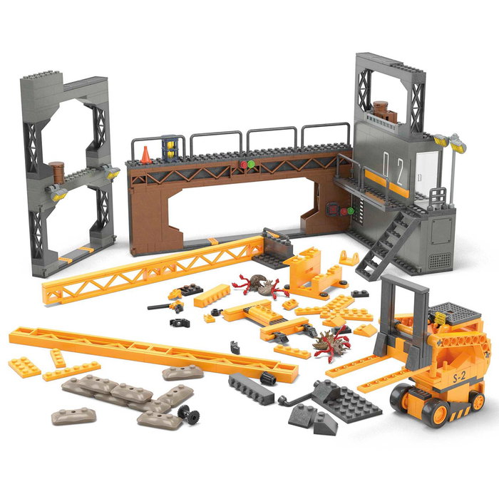 Mega Bloks - Mega Halo Avalanche in the Traxus Tower Hnc59 - Ensemble de construction modulaire avec grue fonctionnelle - 634 pièces - Compatible avec les principales marques