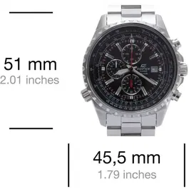 Casio EDIFICE - Montre Homme Analogique Acier Inoxydable Gris - Chronographe, Étanche 100m, Quarts