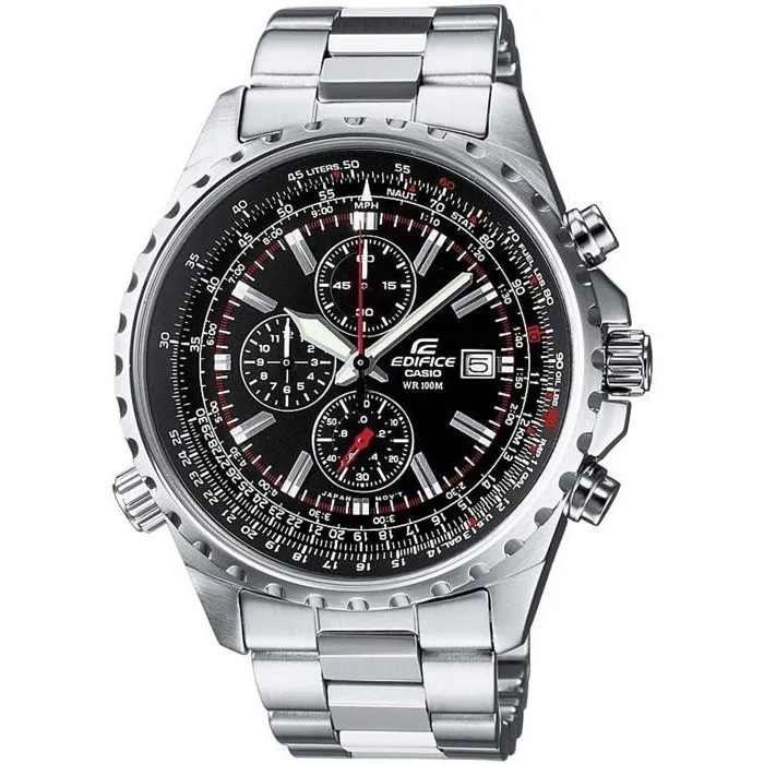 Casio EDIFICE - Montre Homme Analogique Acier Inoxydable Gris - Chronographe, Étanche 100m, Quarts